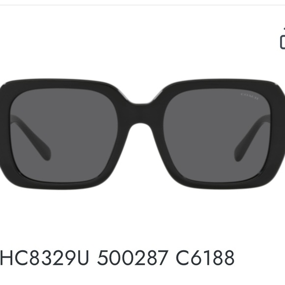Coach Black Rectangular Sunglasses - Picture 8 of 9
